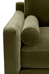 Parker Post Modern Sofa Chair - Dark Dove Velvet Sofa