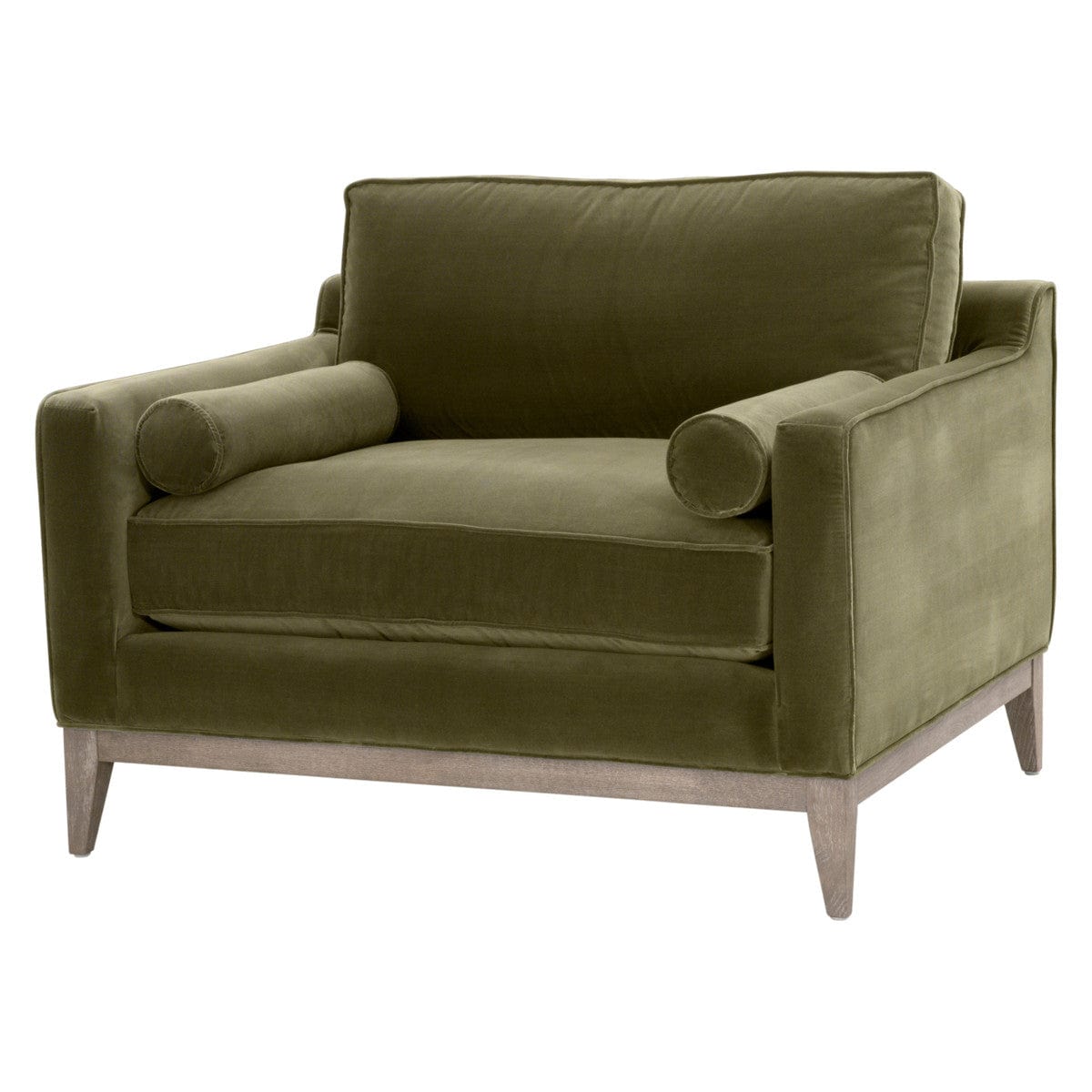 Parker Post Modern Sofa Chair - Dark Dove Velvet Sofa