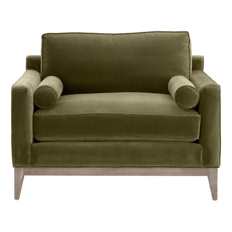 Parker Post Modern Sofa Chair - Dark Dove Velvet Sofa 6602-1.OLV/NG