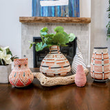 Peach Mpira Woven Vase Decorative Object across-africa-UV.10150-store