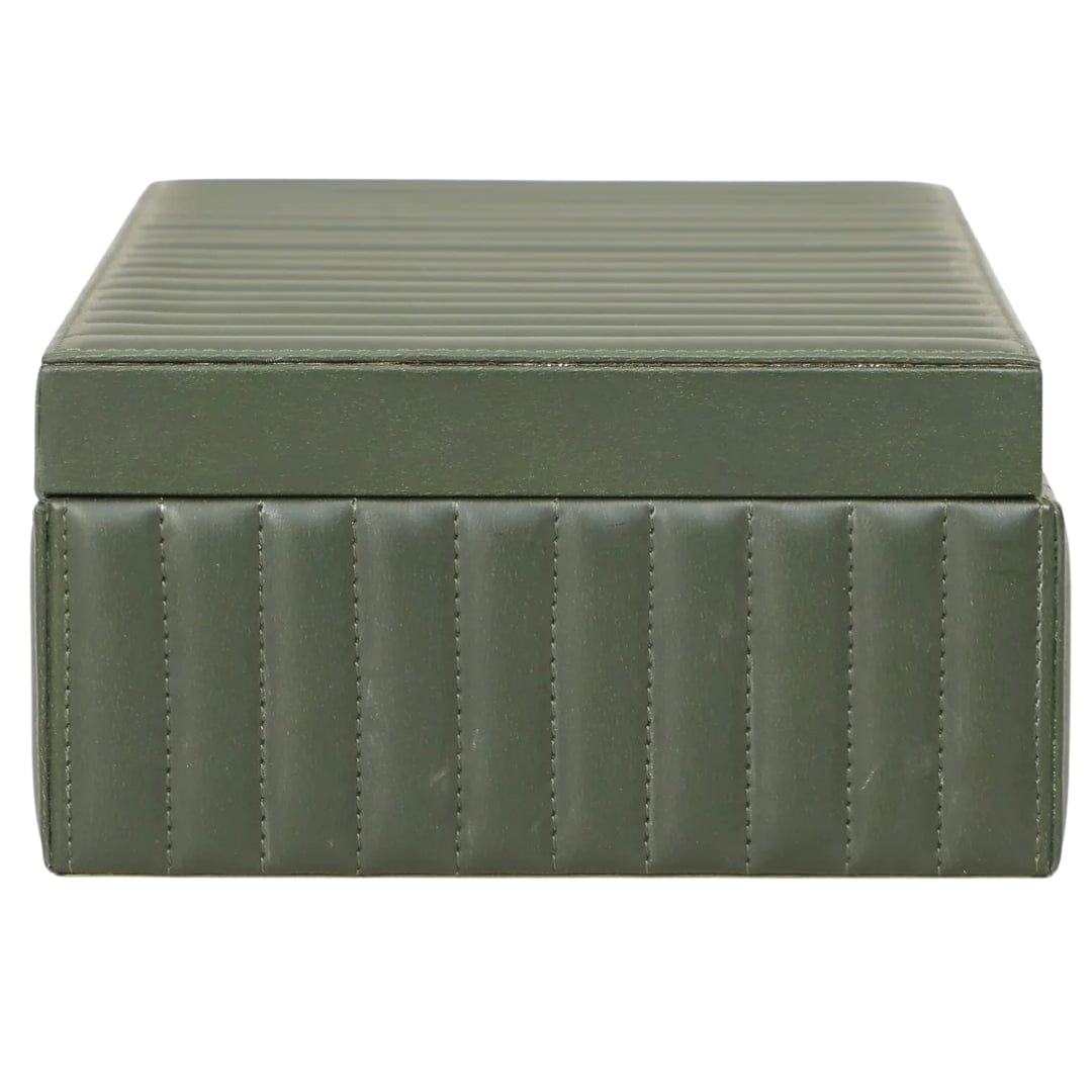 Peyton Ribbed Leather Storage Box Boxes TOV-T18913 793580645227