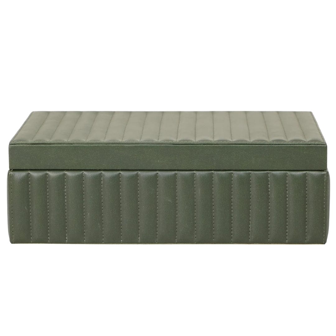 Peyton Ribbed Leather Storage Box Boxes TOV-T18913 793580645227