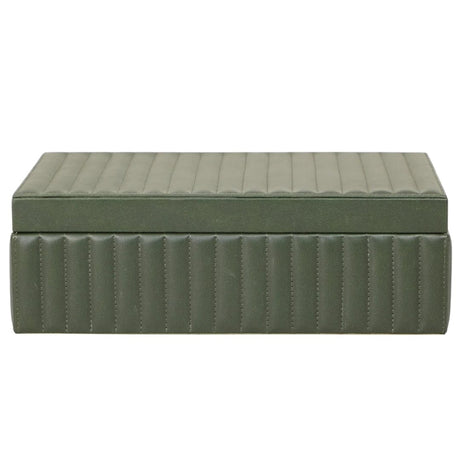 Peyton Ribbed Leather Storage Box Boxes TOV-T18913 793580645227