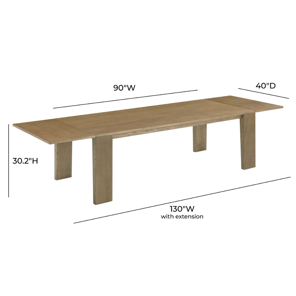 Polly Natural Ash Extendable Rectangular Dining Table Dining Table TOV-D54351