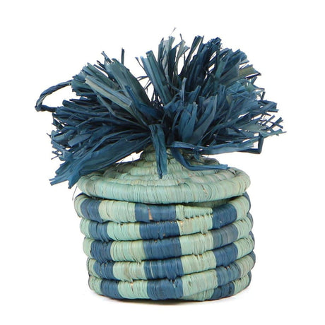 Pom Pom Basket Ornament {Set of2} Wall Art across-africa-OO.20148