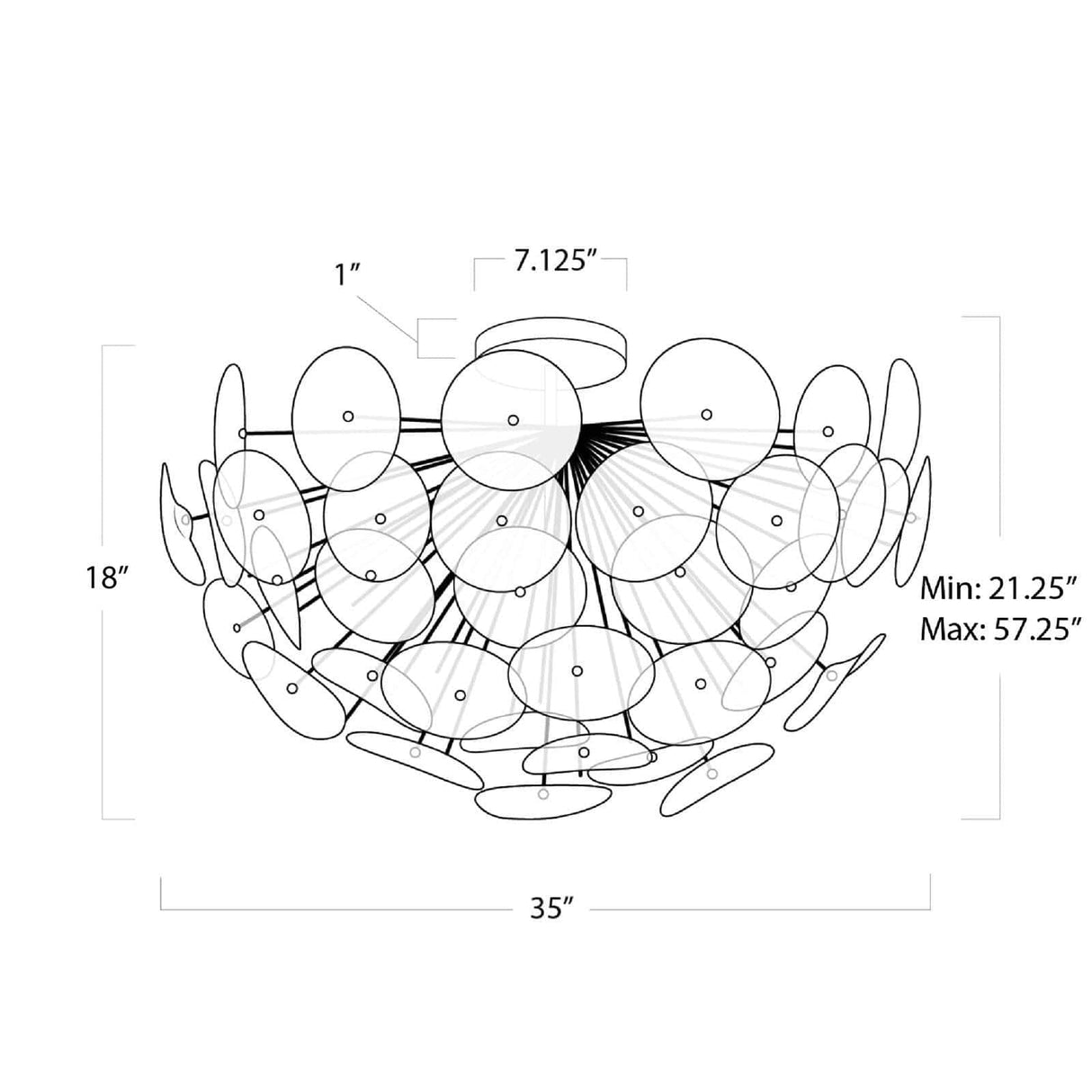 Poppy Glass Semi Flush Mount Flush Mount 16-1232CLR 844717094705