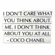 Quotation Series: Coco Chanel / "I Don't Care What You Think...." Decorative Objects e-lawrence-QUOTES-05-DIFF