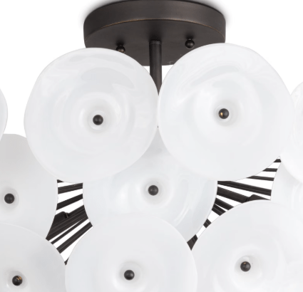 Regina Andrew Poppy White Glass Semi Flush Mount Flush Mount 16-1232WT
