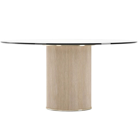 Rhythm Round Glass Top Dining Table Dining Tables CLA-425V-207 662896060614
