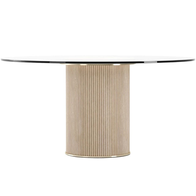 Rhythm Round Glass Top Dining Table Dining Tables CLA-425V-207 662896060614