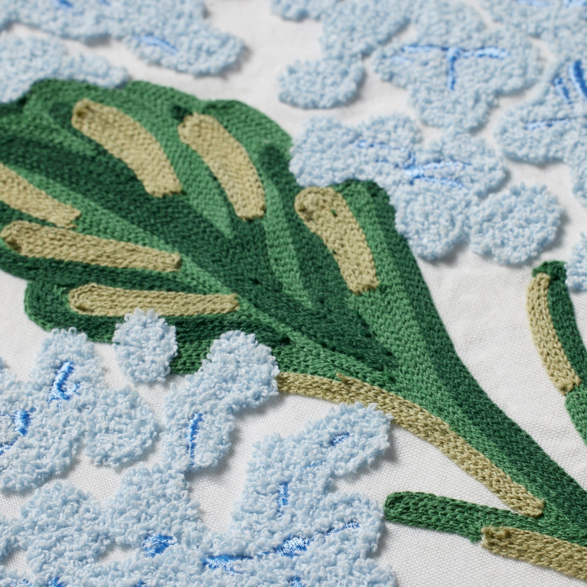 【極美品✨】ペンローズ フローラル柄 パターン柄 ジャガード 白青 光沢 英国製 Hydrangea – Meadow Blu