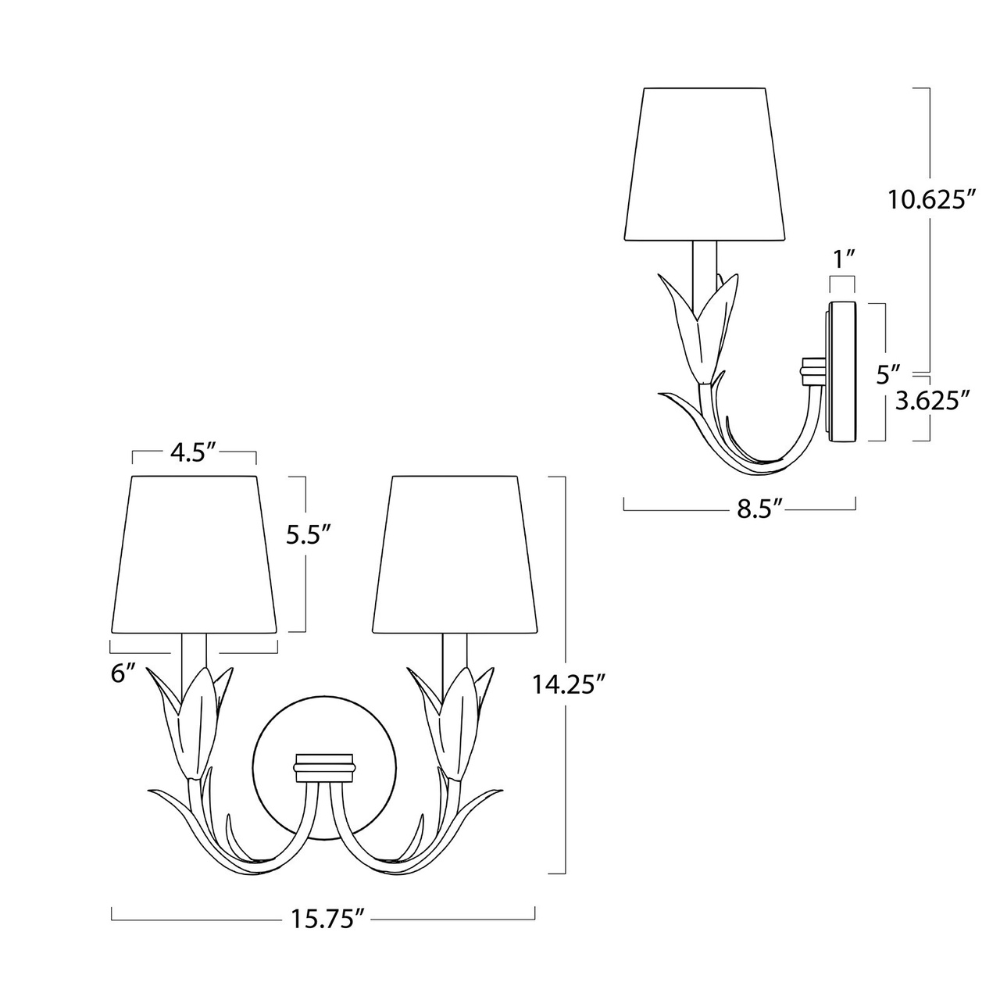 River Reed Double Sconce Wall Lighting