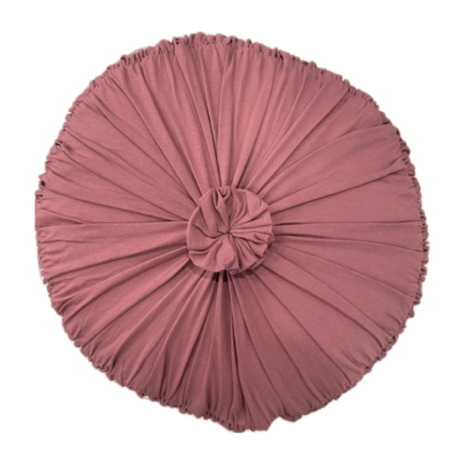 Rosette Round Cushion in Cedar Organic Cotton Bedding and Bath lazybones-round cedar