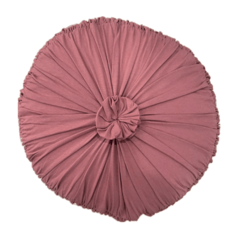 Rosette Round Cushion in Cedar Organic Cotton Bedding and Bath lazybones-round cedar