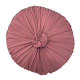 Rosette Round Cushion in Cedar Organic Cotton Bedding and Bath lazybones-round cedar