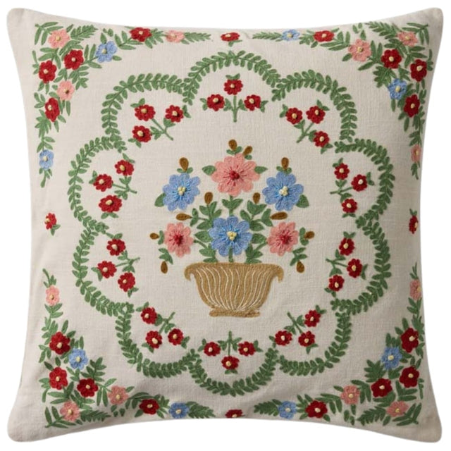 Rosette Vase Pillow Throw Pillows PSETPRP0084IVMLPIL3 885369947698