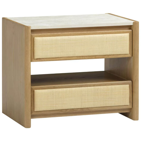 Sage Natural Oak 2-Drawer Nightstand Nightstands + Bedside Tables TOV-B69352