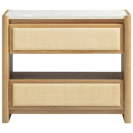 Sage Natural Oak 2-Drawer Nightstand Nightstands + Bedside Tables TOV-B69352