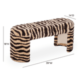 Sahara Brown Striped Tufted Bench Bench TOV-C18748