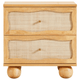 Seabrook Natural Wood & Rattan Wavy Nightstand Nightstands TOV-B54344