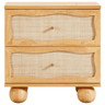 Seabrook Natural Wood & Rattan Wavy Nightstand Nightstands TOV-B54344