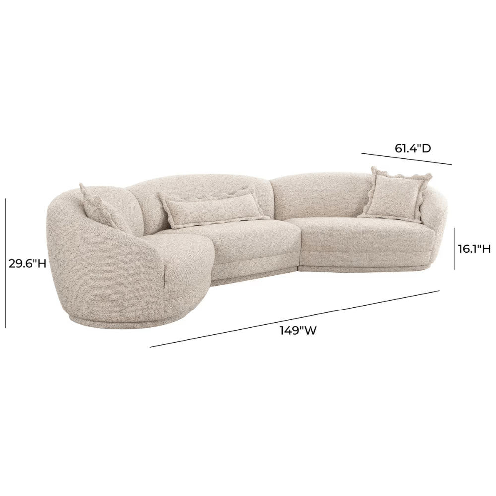 Sinclair Two-Tone Boucle Sectional Sectional