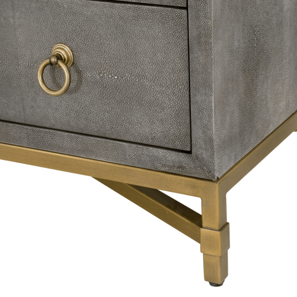 Strand Shagreen 3-Drawer Nightstand Nightstand