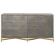 Strand Shagreen 6-Drawer Double Dresser Dresser 6122.GRY-SHG/GLD 00842279109158