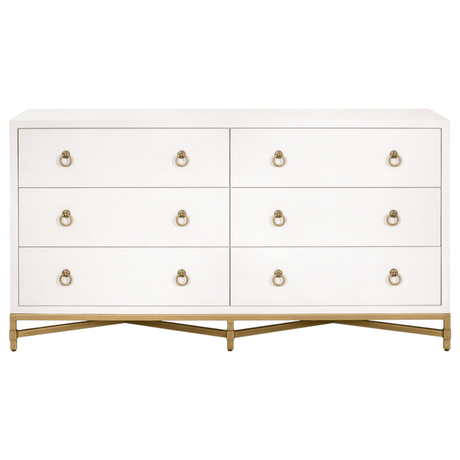 Strand Shagreen 6-Drawer Double Dresser Dresser 6122.PRL-SHG/GLD