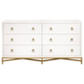 Strand Shagreen 6-Drawer Double Dresser Dresser 6122.PRL-SHG/GLD