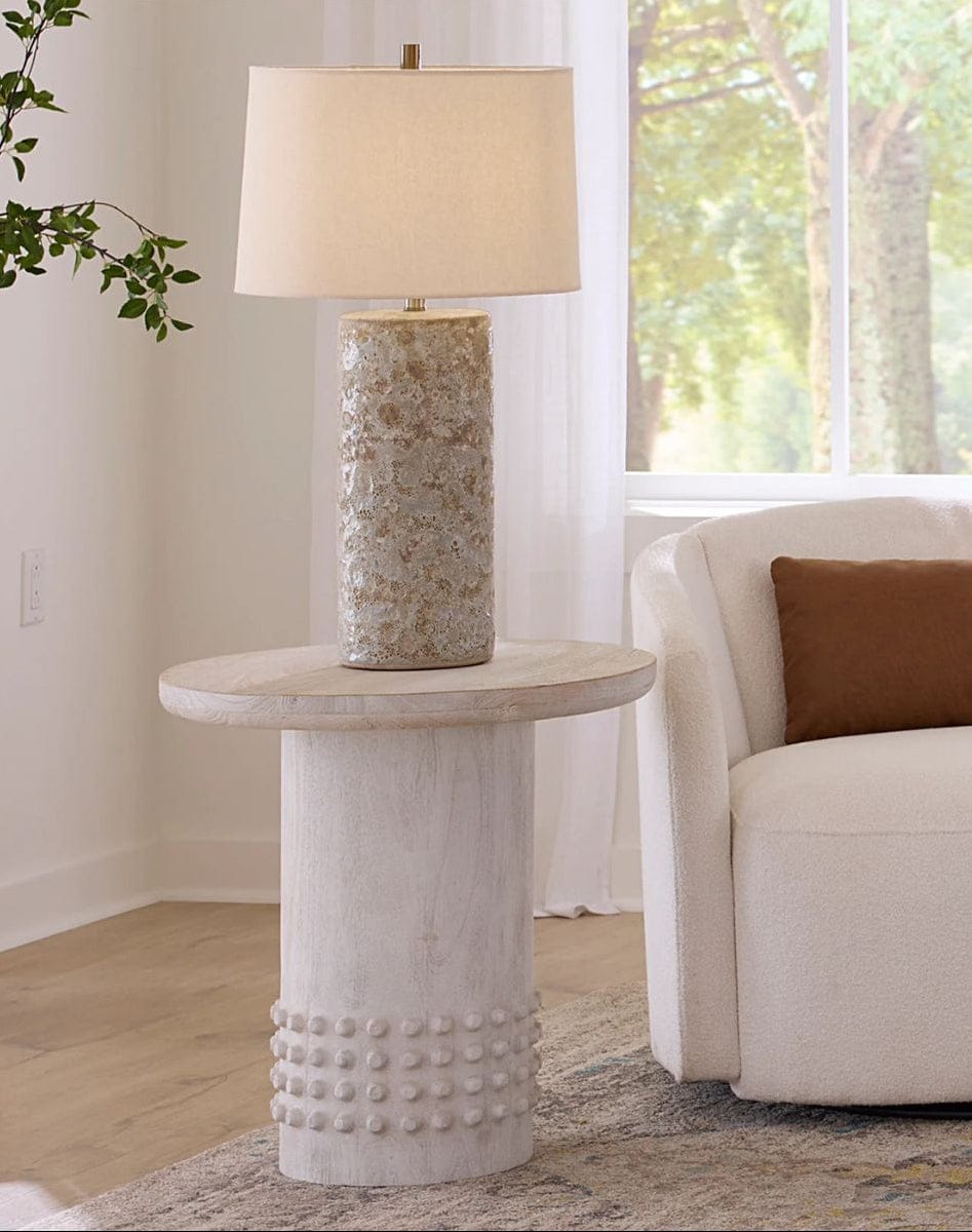 Studded Side Table Side Tables 20STUD-STWH 688933042313