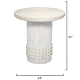 Studded Side Table Side Tables 20STUD-STWH 688933042313