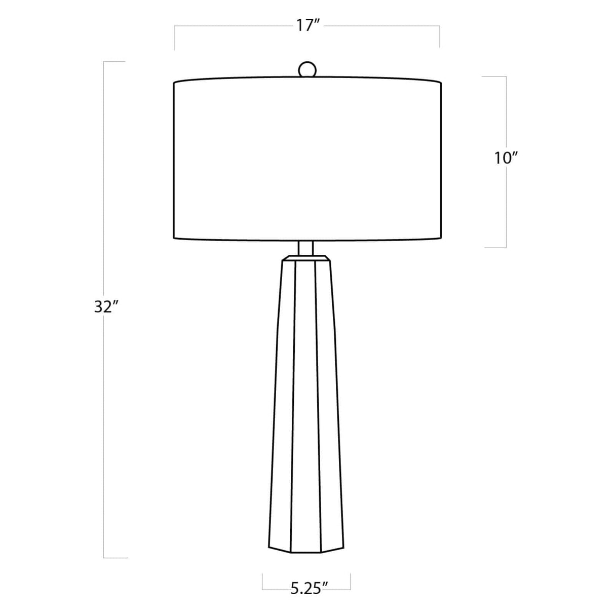 Tapered Hex Crystal Lamp Lamp 13-1174 844717016547