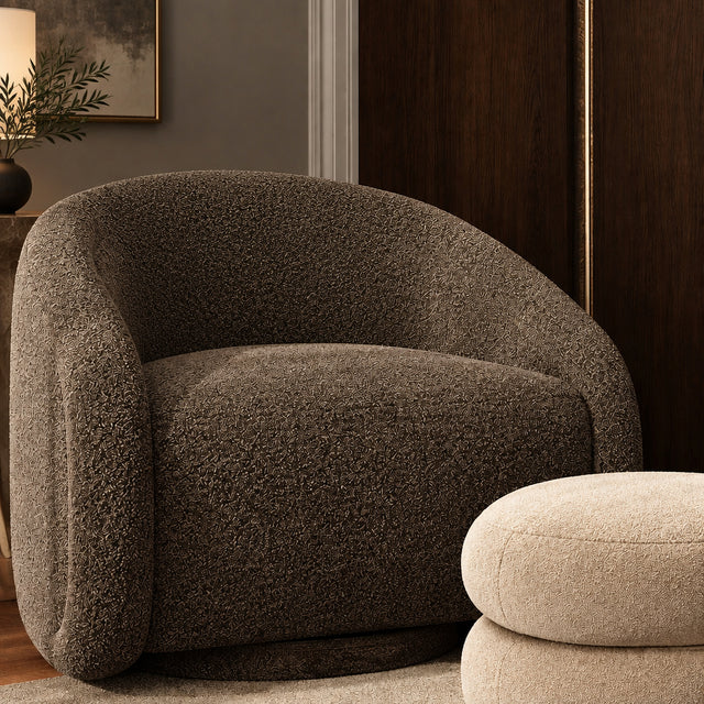 Tori Boucle Swivel Chair Accent Chair