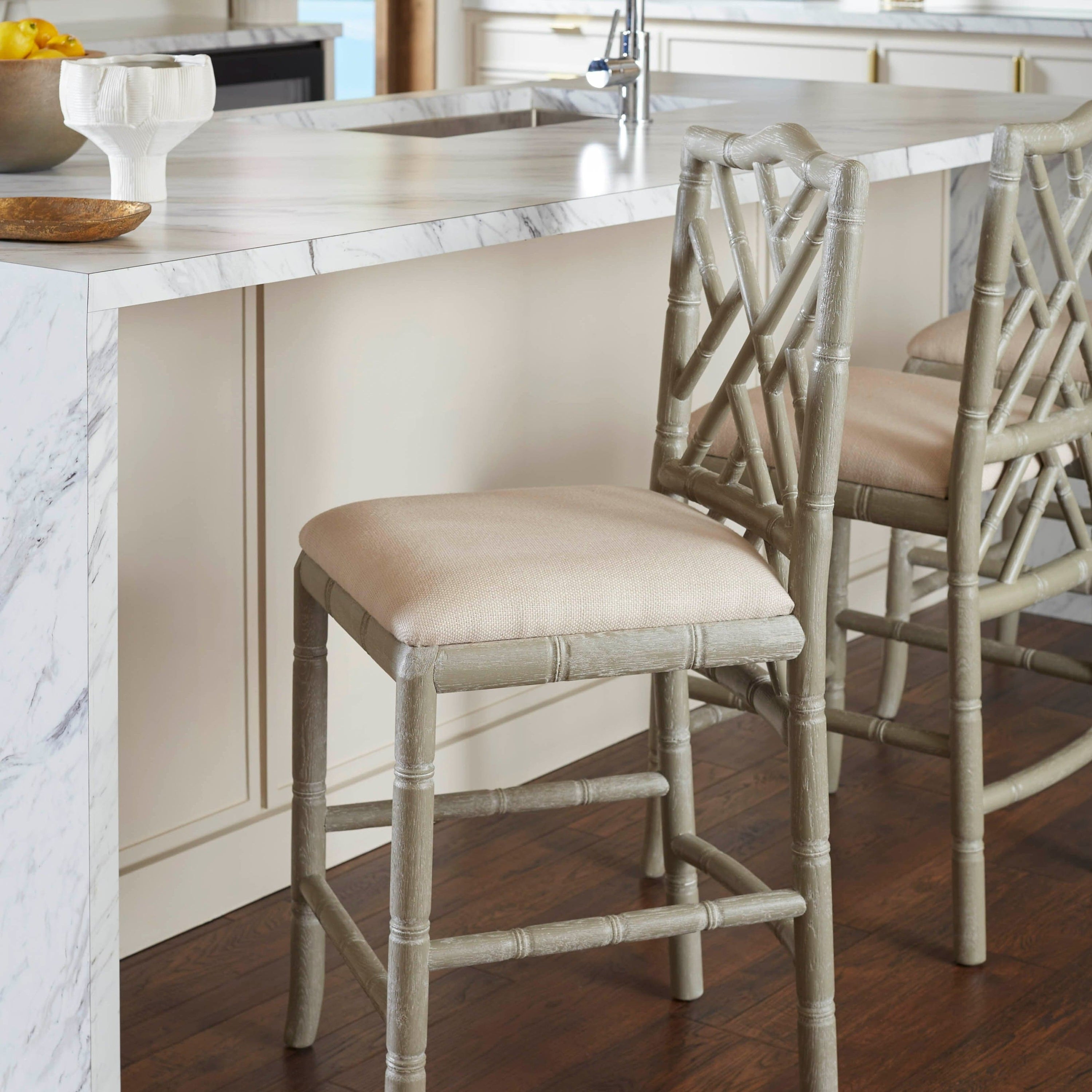 White chippendale counter discount stool