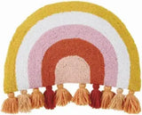 Warm Rainbow Pillow with Tassel