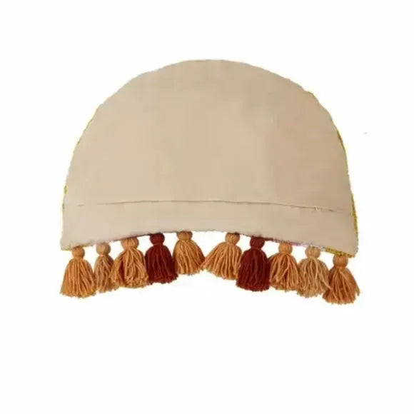 Warm Rainbow Pillow with Tassel