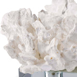 White Cabbage Coral on Crystal Decorative Object 20-1135 844717013133