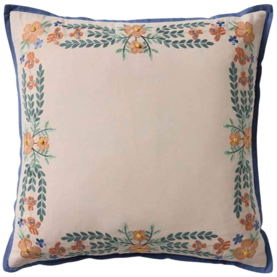 Willow Border Pillow Throw Pillows PSETPRP0081IVMLPIL3 885369943348