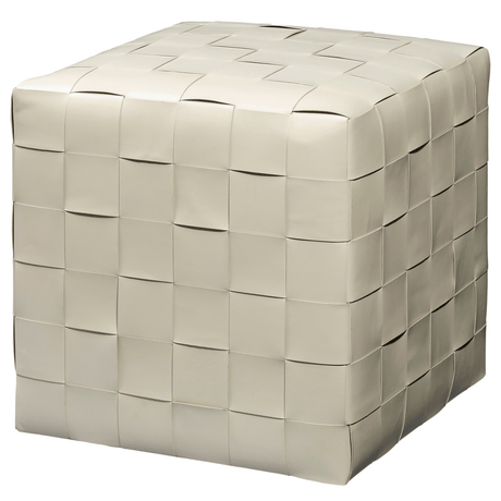 Woven Leather Ottoman Ottoman 20WOVE-WHLE 688933037715