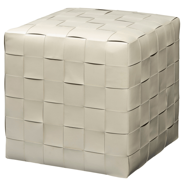 Woven Leather Ottoman Ottoman 20WOVE-WHLE 688933037715