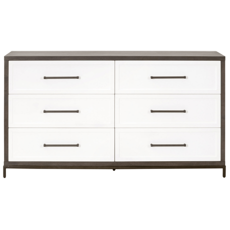 Wrenn 6-Drawer Double Dresser Dresser 6140.BBRN/WHT-AB