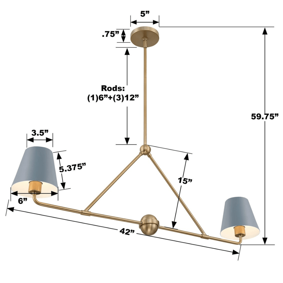Xavier 2 Light Chandelier – Meadow Blu