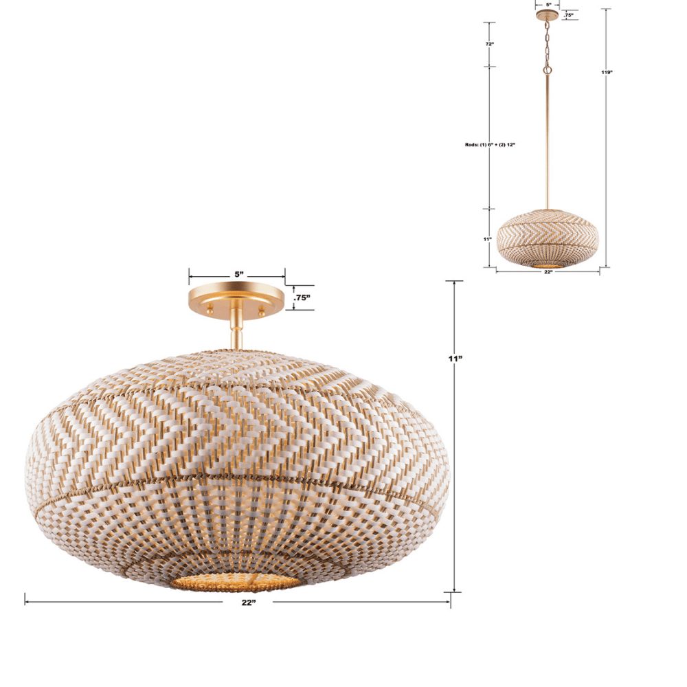 Zanzibar 4 Light Flush Flush Mount ZAN-9014-SG_CEILING 633779095924