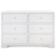 Villa & House Frances Large 6-Drawer Dresser - White Furniture villa-house-FRA-250-59-Silver