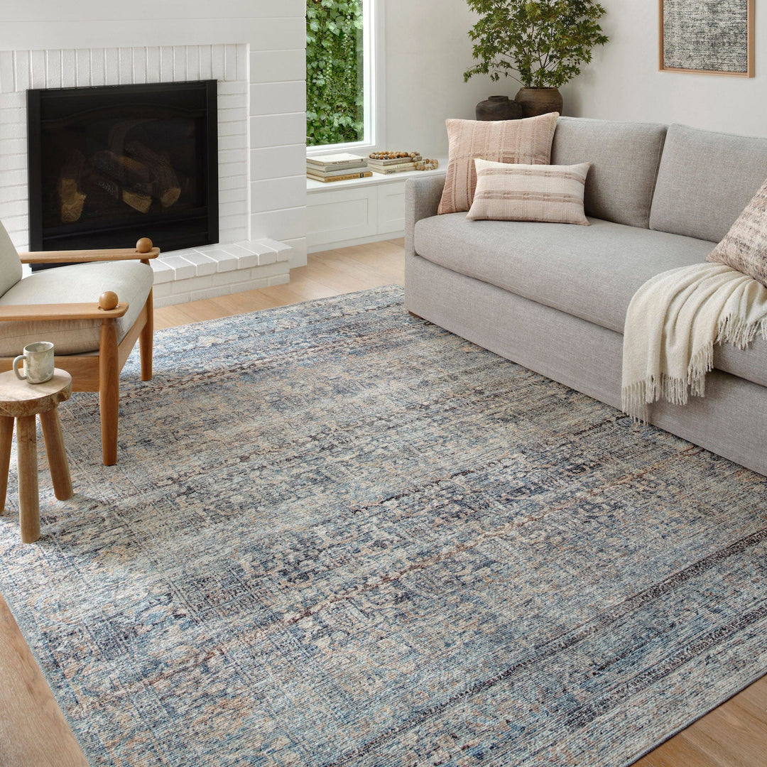 Amber Lewis x Loloi Billie Rug Denim/Blush Meadow Blu