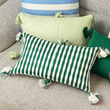 Archive New York Antigua Pillow - Emerald Stripe Pillow & Decor archive-antigua-pillow-emerald-stripe