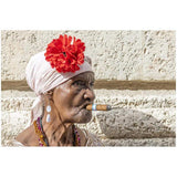 BLU ART Cuban Woman with Rose Wall