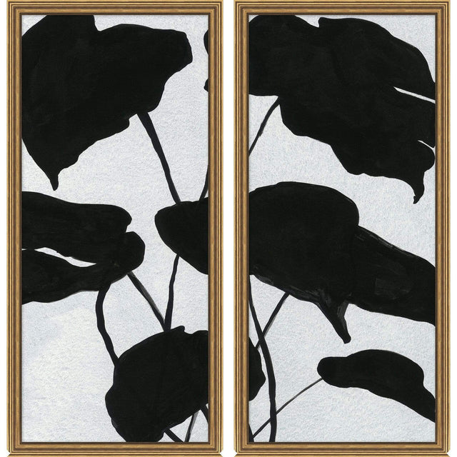 BLU ART Leaf Silhouette I & II Art wendover-WTFH0681-WTFH0682
