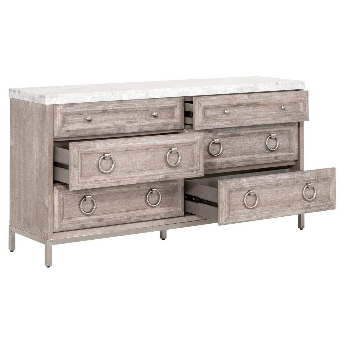 Azure Carrera 6 Drawer Double Dresser Meadow Blu